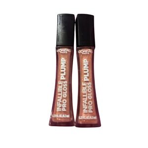 L'Oreal Lip Gloss 0.21oz 609 Lucid Glow Plumping Shimmer Y2K Glam Lot of 2